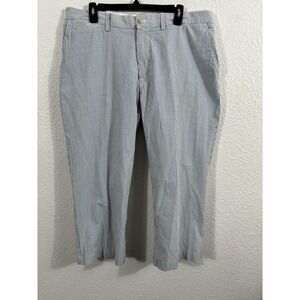 Vintage Polo Ralph Lauren Pants Mens‎ 38x24 Seersucker Striped Blue *Altered